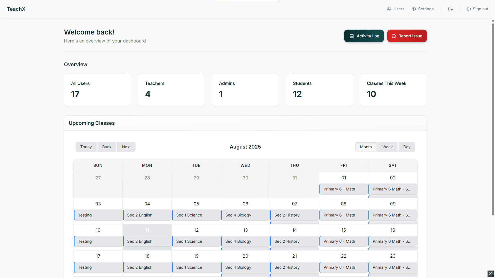Admin Dashboard